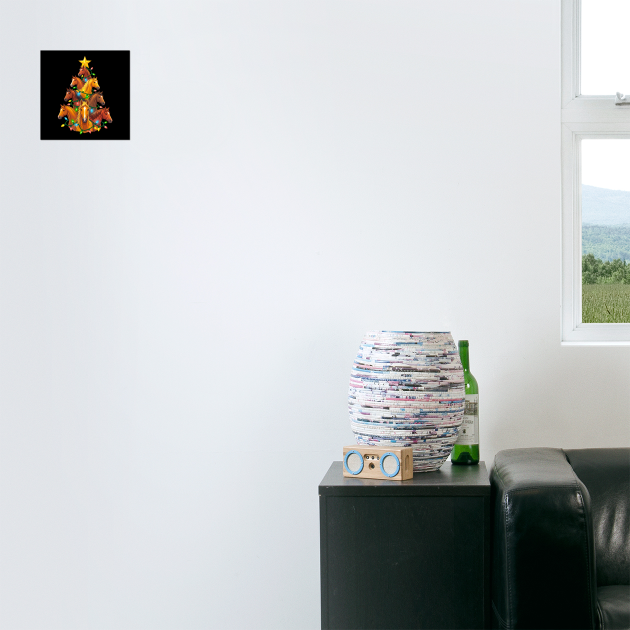 Holiday Horse Tree – Christmas Horses Wrapped in Lights by Creatifly Graphic Tees